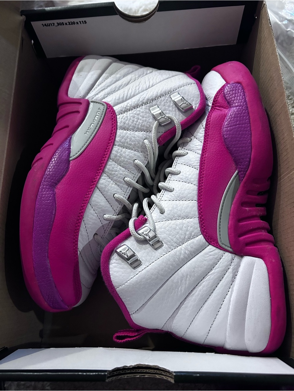 Jordan Women's High-Top Sneakers in White & Hot Pink